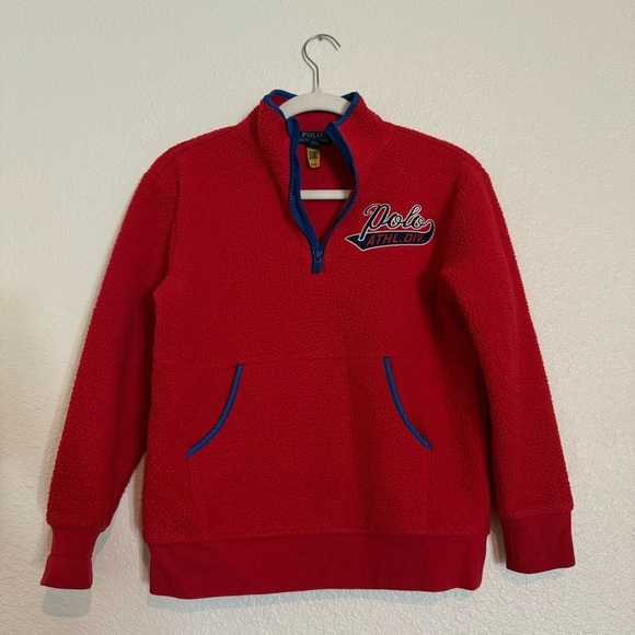 Polo Ralph Lauren Boys Sherpa Fleece Pullover Half Zip Jacket M (Medium 10-12), - Picture 8 of 16